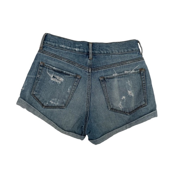 Bullhead Denim Co Distressed Cuffed Hem High Rise Jean Shorts Size 25 Women’s - Picture 3 of 5